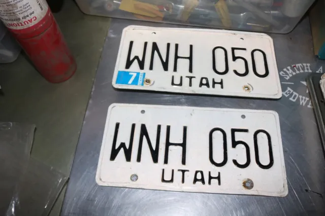 Nice shape 70s 80s 1983 Utah license plate pair WNH 050