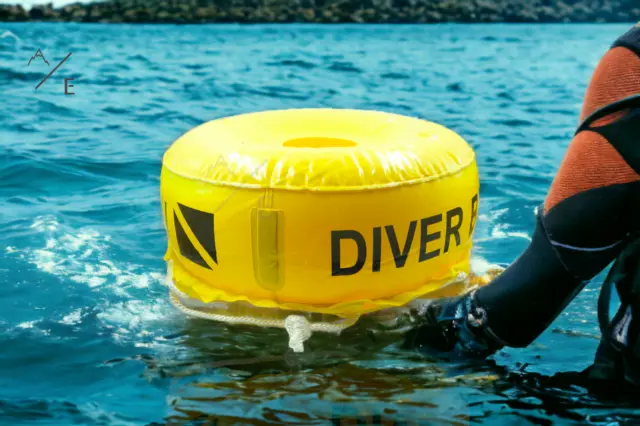 22" DIVER BELOW | Diving Safety Float | Scuba Snorkeling Diving Buoy Inflatable