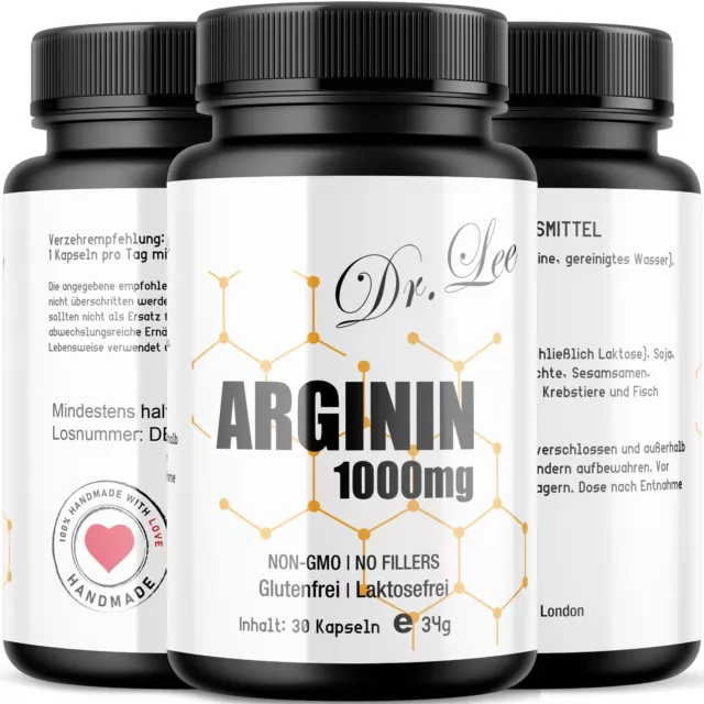 Dr. Lee 5-mal Arginin, 5 verschiedene Arginin Rohstoffe in einer 1000 mg Kapsel