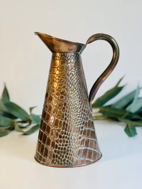 Joseph Sankey & Sons Copper jug - No 4 Lizard Skin Effect 29cm Tall