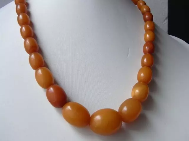 Bernstein Kette * 45cm Amber Butterscotch Oliven *  22 gr Honig Necklace Collier