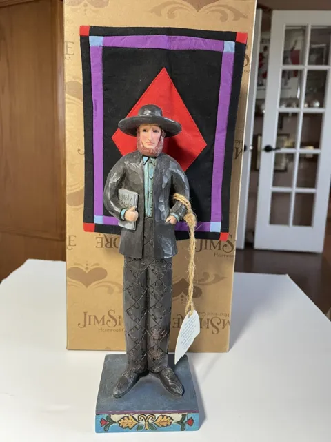 Jim Shore #4006032 “Raised In Faith” Amish Man With Quilt EUC With Box