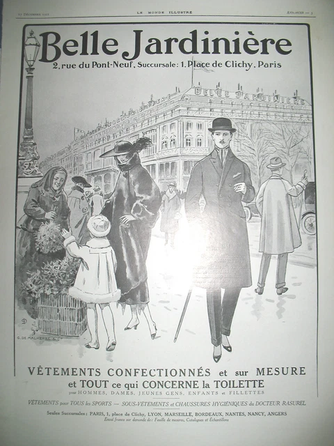 Publicite De Presse Belle Jardiniere Illustration Malherbe French Ad 1921