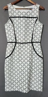 Antonio Melani Women's Sleeveless Black & White Sheath Dress Size 6
