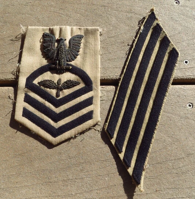 Navy Rates Wwii WW2 US NAVY Bullion Rate Aviation Machinist's Mate CPO Chief Petty ...