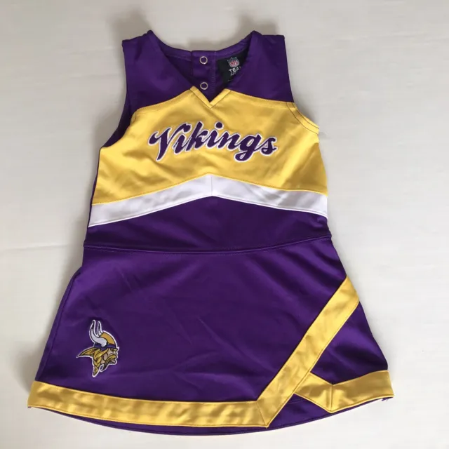 Minnesota Vikings Girls Toddler Cheerleader Outfit NFL Size 2T Purple Gold SKOL