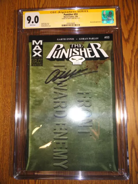 The Punisher #53 Rare Garth Ennis Signed CGC 9.0 VF/NM SS 1st Print Max Marvel