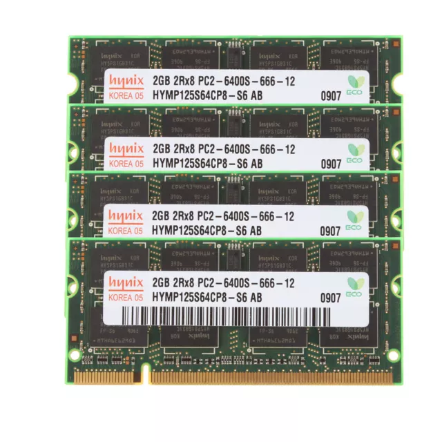 8GB Hynix 4X 2GB 2RX8 DDR2 800MHz PC2-6400S 200PIN SO-DIMM Laptop RAM Memory CL6