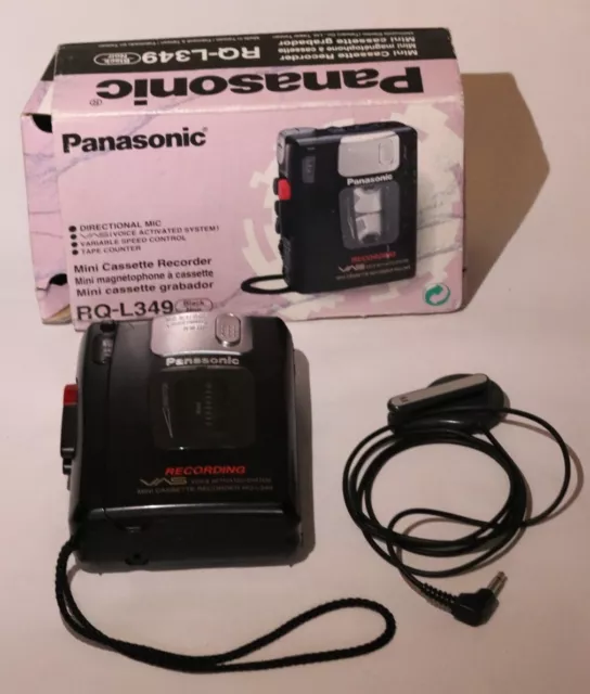 Panasonic RQ-L349 Cassette Tape Voice Recorder Dictation WITH Sony ECM-T6