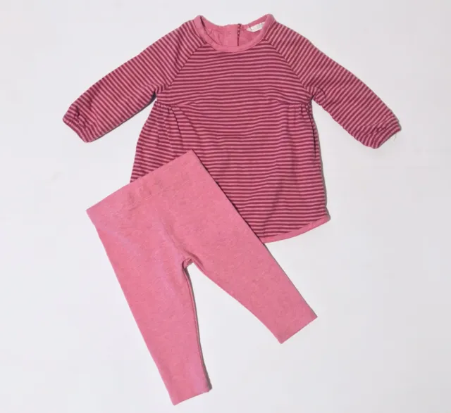Next Baby Girls Pink Outfit Long Sleeve Top And Leggings Set 3-6 Months BNWT