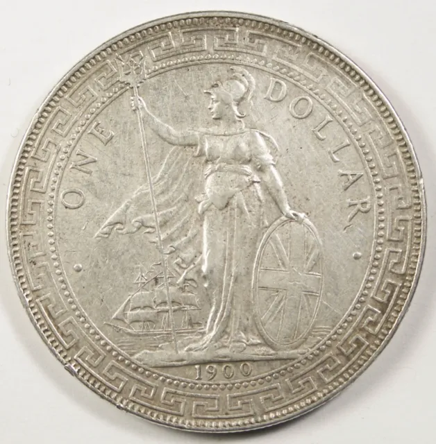 Great Britain UK 1900 TRADE DOLLAR in China $1 Silver Crown Coin KM-T5 Choice AU