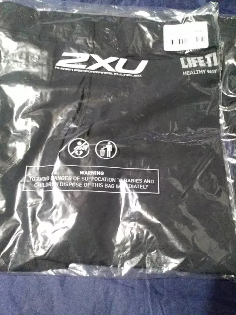 2 Pairs of 2XU Womens Black/ X Stripe Accelerate Compression Tights Size Small 2