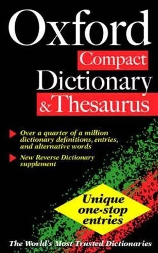The Oxford Compact Dictionary and Thesaurus Hardback Book The Cheap Fast Free