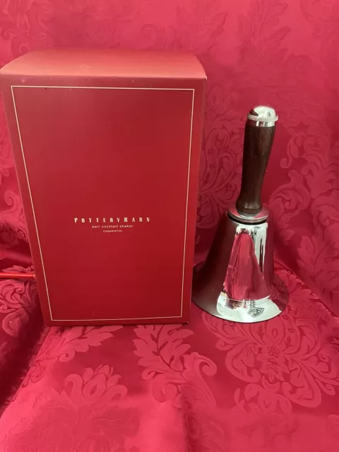 NIB FLAWLESS Exceptional POTTERY BARN Ringing MARTINI COCKTAIL SHAKER  B E L L