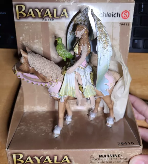 Schleich Bayala Elf Fairy Surah on Horse Bird Fantasy Figurine #70416