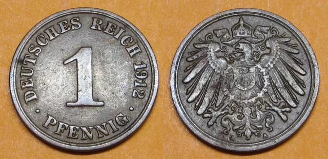 Kaiserreich : 1 Pfennig 1912 A