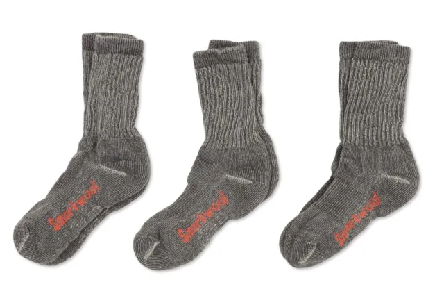 Smartwool ESF16186 Women's 3-Pack Hiking Cushioned Crew Socks, Grey, SM