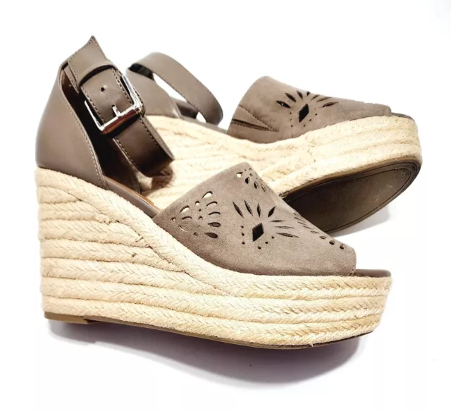 Indigo Rd. Kash Wedge Espadrille Slingback Sandals Women's Sz 8.5 Brown MSRP $80