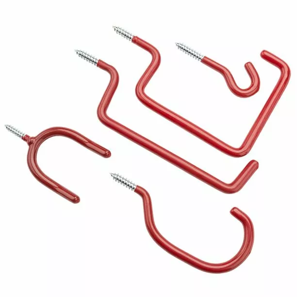 National Hardware 10 pc Screw In Home Hook Assortment for Garage. Vinyl Coated!