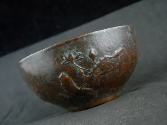 Special Chinese Bronze Hand Made *Lotus Relief* 夏 Bowl VV128