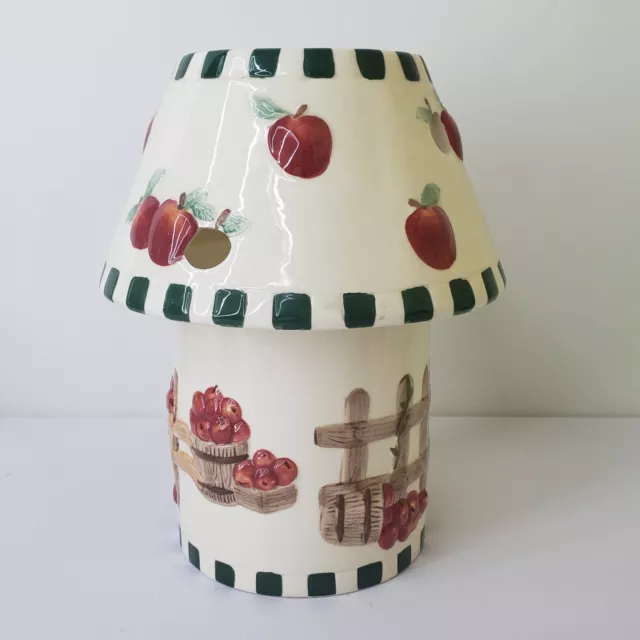 Yankee Candle Apple Pattern Ceramic Candle Holder, Shade, Top  Apple Lid 9"