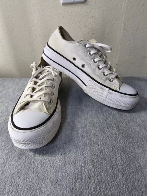 Converse Chuck Taylor Womens Shoes Size 7.5 White All Star Lift Ox 560251F