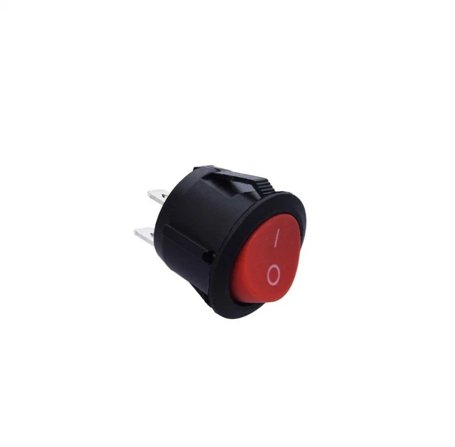 5 PZ Interruttore on off rotondo da pannello bilanciere 250V 6A 20mm color rosso