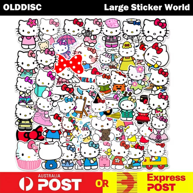 50pcs Hello Kitty Vinyl Sticker Luggage Car Laptop Phone Skateboard