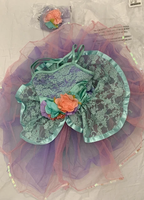 NIB! Ballet Dance Costume Multi Color Child Size XSC Fits A Size 2T-4T