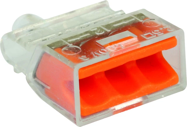 EUR'OHM Bornes de connexion rapide pour fil électrique FastLock Orange - 3 entr