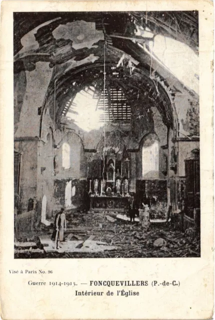 CPA MILITAIRE Foncquevillers,Intérieur de l'Eglise (315622)