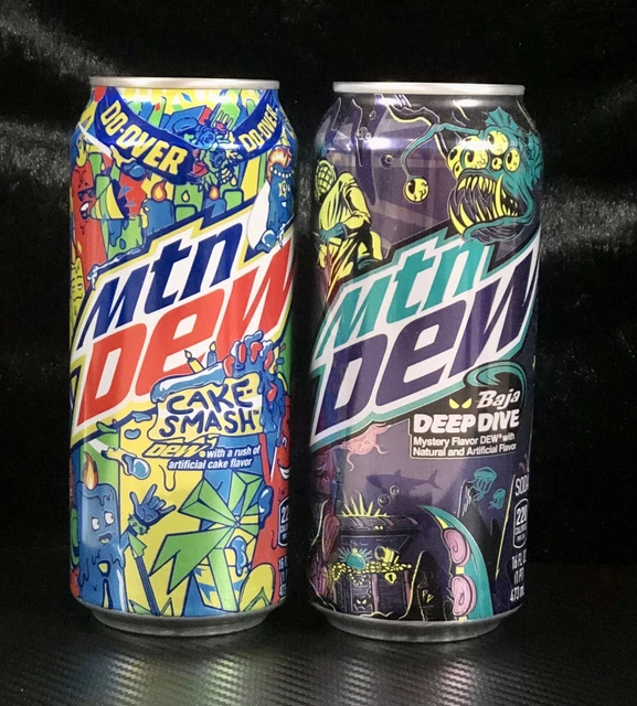 Mountain Dew BAJA DEEP DIVE & CAKE SMASH Full Unopened 16oz Cans