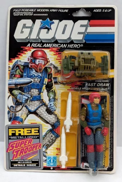 GI Joe ~FAST DRAW~ 1987 HASBRO Figura de Acción Vintage Sin usar y sin usar sellada como nueva en tarjeta