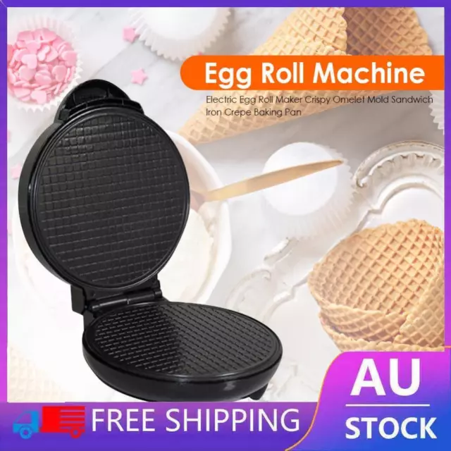 Electric Egg Roll Maker Crispy Omelet Mold Ice Cream Cone Maker Baking Pan Tool