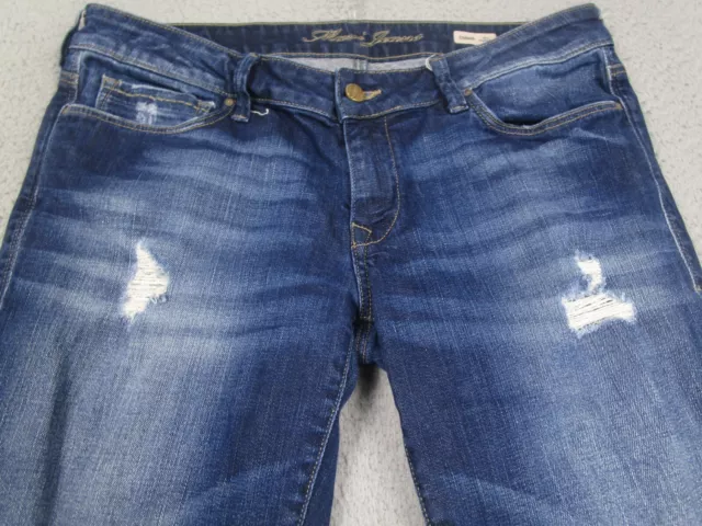 Mavi Jeans Womens 34 Blue Slim Boyfriend Distressed Denim Cotton Blend 3