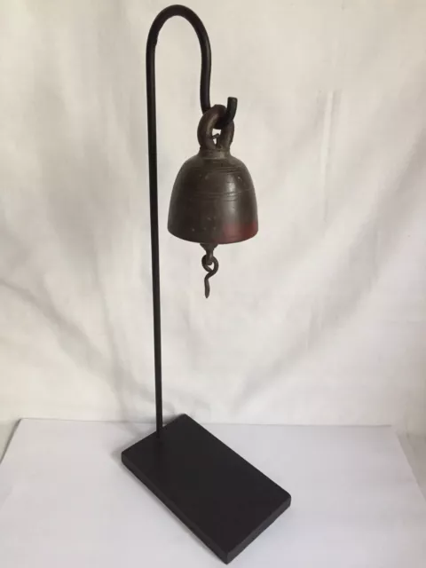Antique Buddhist temple bronze bell original with stand