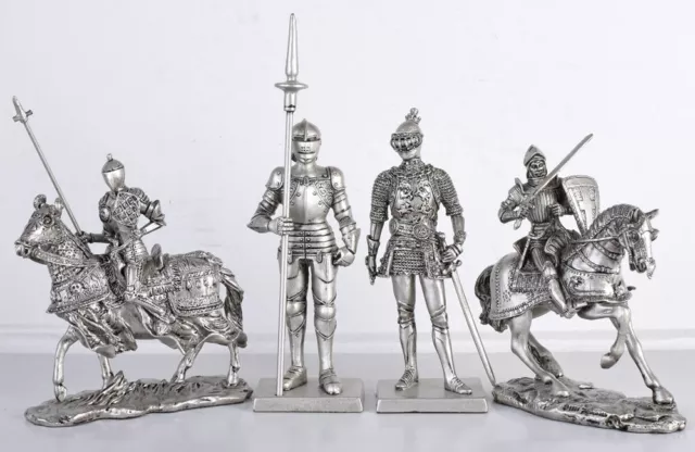 4 Caballeros Figuras Set Edad Media Armadura de Colección Señal Veronese