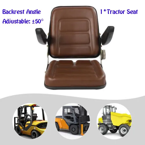 Durable Tractor Seat With Armrest Adjustable Backrest For Dumper Forklift Mower