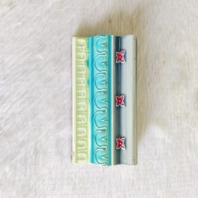 1930s Vintage Saji TM Majolica Nouveau Art Architecture Furniture Tile Japan 3