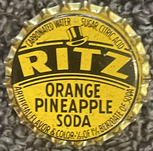 Antique Vintage 1940s Ritz Orange Pineapple Soda Cork Bottle Cap, St Louis, MO