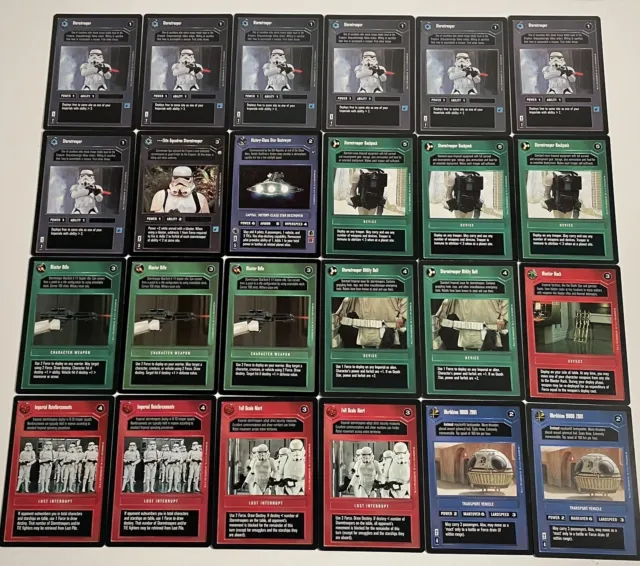 Star Wars CCG 24 Card Lot Storm Trooper Deckbuilding Theme Combo for beginners