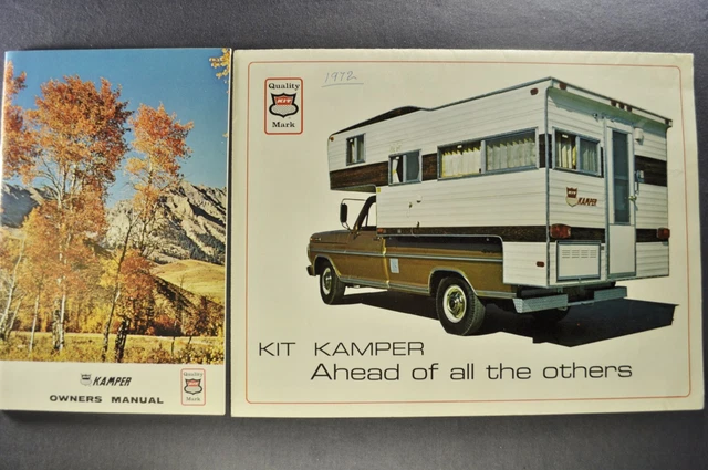 1972 Kit Kamper/Trailer Owners Manual +Camper Brochure RV Excellent Original 72