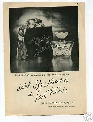 Lentheric Paris Perfume Ad 1940's Original Vintage Ad