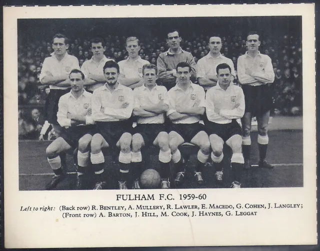 Fleetway-Football Teams 1959/60- Fulham Fc