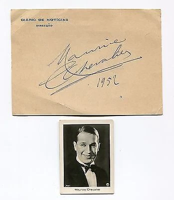 Photo Dédicacée De Maurice Chevalier – Originale 1952, Pour Fans Et Collectionneurs