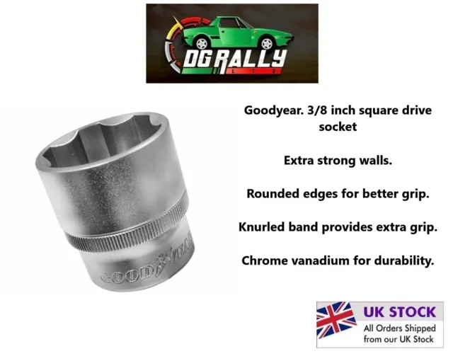 Goodyear 3/8" Drive Standard Shallow Square Metric Socket 17mm Genuine Quality