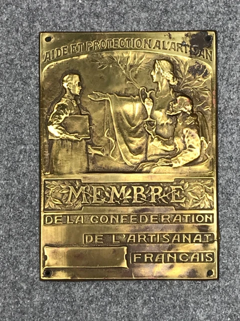 Broche Plaquée Or Des Années 20-30 Confédération Générale De L'Artisanat Français - Occasion