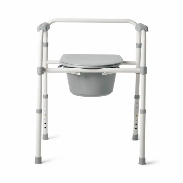 Portable Adult Toilet Seat Potty Chair Folding Adjustable Bedside Commode Bucket