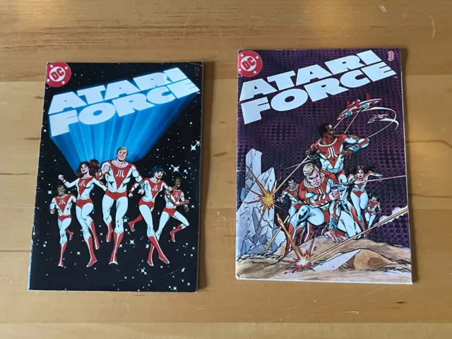 Atari Force #1 & 3 Promotional Mini Comic Books - Full of Color - Bronze Age '82
