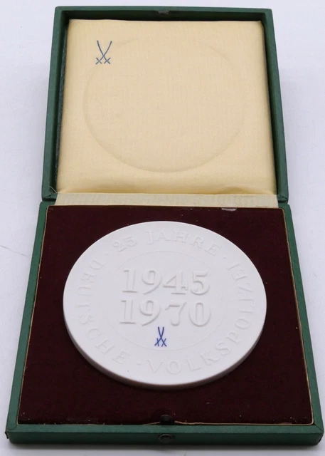 ORIGINAL ALTE MEISSEN Medaille 25 Jahre Deutsche Volkspolizei in OVP ...